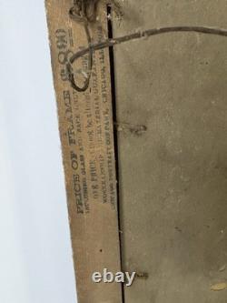 World War I Soldier Photograph with Convex Glass Frame War History As Is