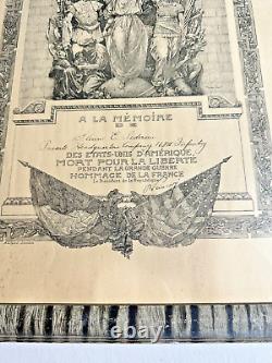 World War I WWI A La Memoire KIA Certificate Glen E. Pedersen SPENCER IOWA IA