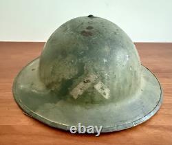 World War I WWI WW1 US Army M1917 Doughboy Helmet & Leather Liner Private Rank