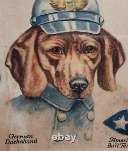 World War I propaganda poster dog breeds representing their countries WW1