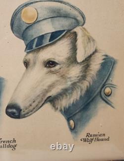 World War I propaganda poster dog breeds representing their countries WW1