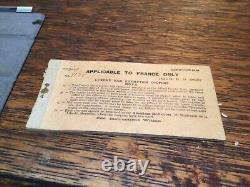 World War One Allied Forces in France Luxury Tax Exemption Coupon Book