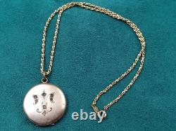 World War One Era Gold Fill Locket w. Soldier photo GF 15 Chain