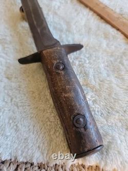 World War One German Trench-Boot Knife, 6.5 Blade, 10.25 Overall, Wood Handle