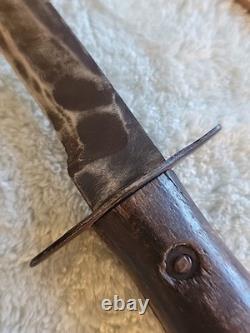 World War One German Trench-Boot Knife, 6.5 Blade, 10.25 Overall, Wood Handle