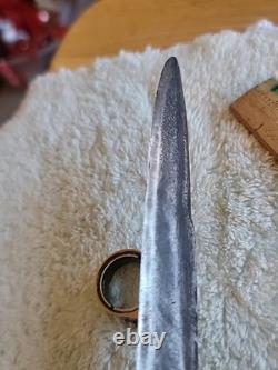 World War One German Trench-Boot Knife, 6.5 Blade, 10.25 Overall, Wood Handle