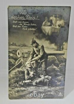 World War One Germany Soldiers Post Card 3312-2 Tending Wounded Near Artillery