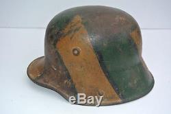 World War One Grouping M16 Camouflage CAMO Helmet WW1 with US Vet's Helmet
