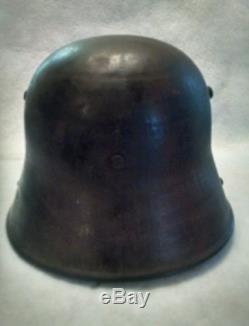 World War One Imperial German 1916 Helmet Stahlhelm. Original with Chinstrap