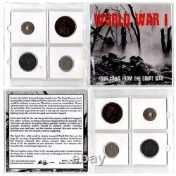 World War One The Great War 4 Coin Album & Black Hand Silver Boxed Coin