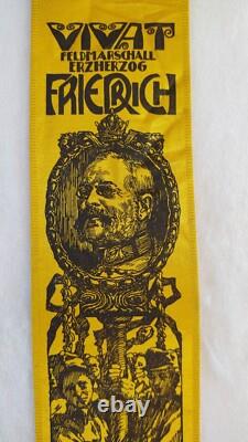 World War One WW1 Vivat silk ribbon, C. 1914 German Red Cross Erzherzog Friedrich