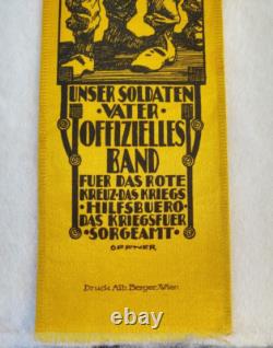 World War One WW1 Vivat silk ribbon, C. 1914 German Red Cross Erzherzog Friedrich