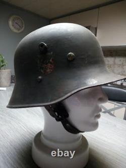 World War One WWI German M18 Helmet in Field Grey chin strap liner