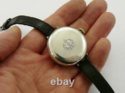 Ww1 1918 Unicorn Rolex Full Hunter Silver Family Crest Officers Trench Watch Vgc