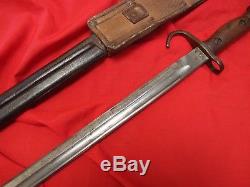 Ww1 Australian Lithgow 1907 Pattern Hooked Quillon Bayonet Marked Leather Frog