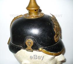 Ww1 Bavarian Pickelhaube Spike Helmet German Wwi Cockade Imperial ID Infantry 23
