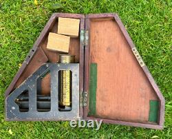 Ww1 British Army 1916 Somme, Artillery Clinometer In Wooden Issue Case. Rga
