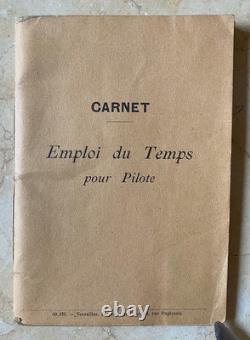 Ww1 French Pilot's Flight Log Book Signed By (trainer Of Guynemer) Capt. Nardin