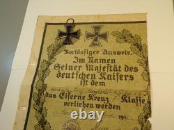 Ww1 German Ek2 With Very Cool Original Ek2 Document 12th Bayr Inf DIV (4059)