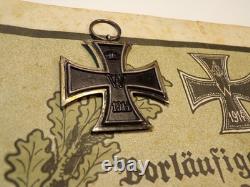Ww1 German Ek2 With Very Cool Original Ek2 Document 12th Bayr Inf DIV (4059)