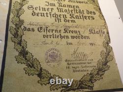 Ww1 German Ek2 With Very Cool Original Ek2 Document 12th Bayr Inf DIV (4059)