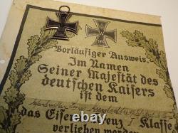 Ww1 German Ek2 With Very Cool Original Ek2 Document 12th Bayr Inf DIV (4059)