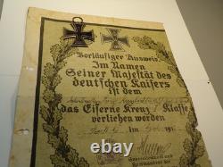 Ww1 German Ek2 With Very Cool Original Ek2 Document 12th Bayr Inf DIV (4059)