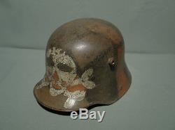 Ww1 German M-16 helmet. Totenkopf. Camo. Size 66. Complete