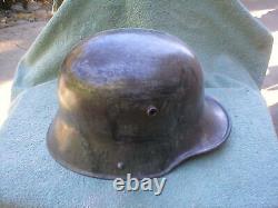Ww1 German M-17 Camouflage Steel Helmet, Original Liner, Si 68, Named, 1 Pillow