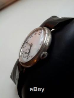 Ww1 Military Francois Borgel Solid Silver Trench Watch Running 4 Tlc Hinge Case