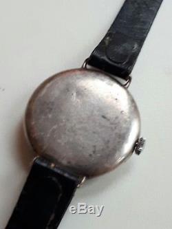 Ww1 Military Francois Borgel Solid Silver Trench Watch Running 4 Tlc Hinge Case