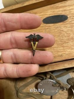 Ww1 Military Lot Rare Veterinary Unit Dog tags With Paperwork And More