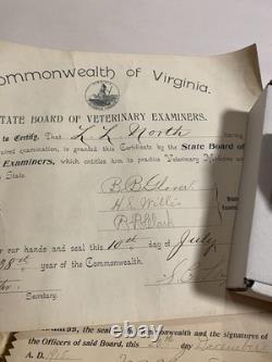 Ww1 Military Lot Rare Veterinary Unit Dog tags With Paperwork And More