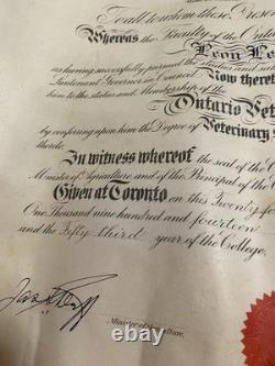 Ww1 Military Lot Rare Veterinary Unit Dog tags With Paperwork And More