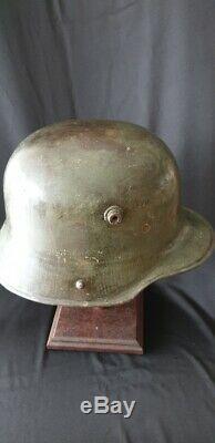 Ww1 Model 1917 German Green Helmet With Guard Insignia