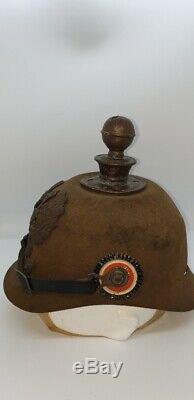 Ww1 Original Ersatz Artillery Rolled Edge Pickelhaube Spike Helmet
