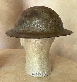 Ww1 U. S. Army 78th Lightning Division Camo Combat Id'd Trench Art Helmet