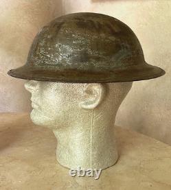 Ww1 U. S. Army 78th Lightning Division Camo Combat Id'd Trench Art Helmet