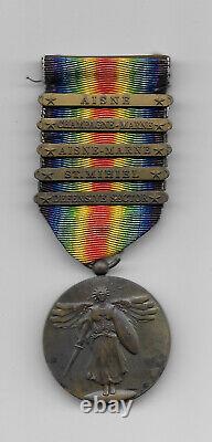 Ww1 Us Victory Medal With 5 Bars