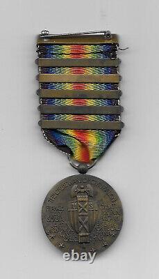 Ww1 Us Victory Medal With 5 Bars