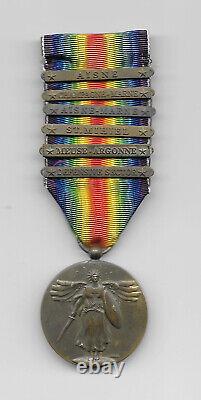 Ww1 Us Victory Medal With 6 Bars