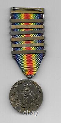 Ww1 Us Victory Medal With 6 Bars