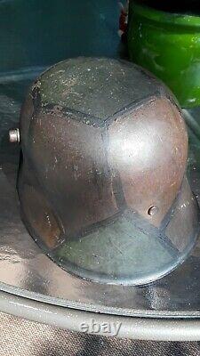 Ww1 Wwi German Camo Steel Helmet Rare Model'et64' M18, 100% Original