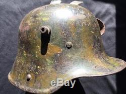 Ww1 Wwi German Camo Steel Trench Helmet, Rare'splotch' Pattern