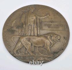 Ww1 Wwi World War One British Death Casualty Plaque Penny Medal Medallion