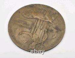 Ww1 Wwi World War One British Death Casualty Plaque Penny Medal Medallion