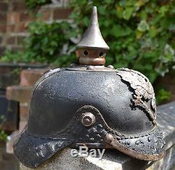 Ww1 relic pickelhaube m1915 german helmet world war one 100% original