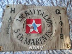 Wwi Aef Usmc Fifth Marine Brigade 1 St Battalion Hq 1918 Wall Flag