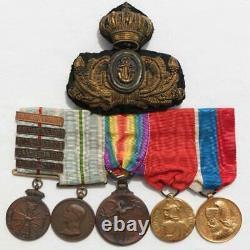 Wwi Balkan Wars Greece Montenegro Serbia Medal Bar Case Greek Royal Navy Officer