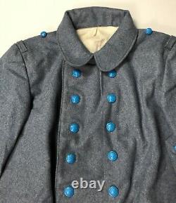Wwi French M1915 Horizon Blue Wool Winter Overcoat Greatcoat- Size 2 (38-40r)